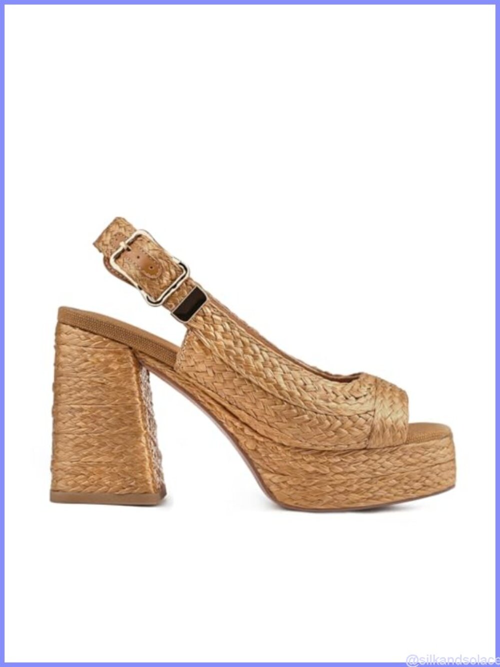 Women's Retro Woven Platform Sandals Chunky Slingback Summer Vacation